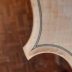 Cello upper corner before rounding edges, by Milos Seyda